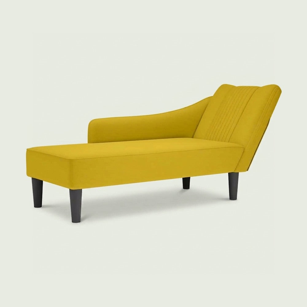 Méridienne Nina en velours, accoudoir droit, 140 cm