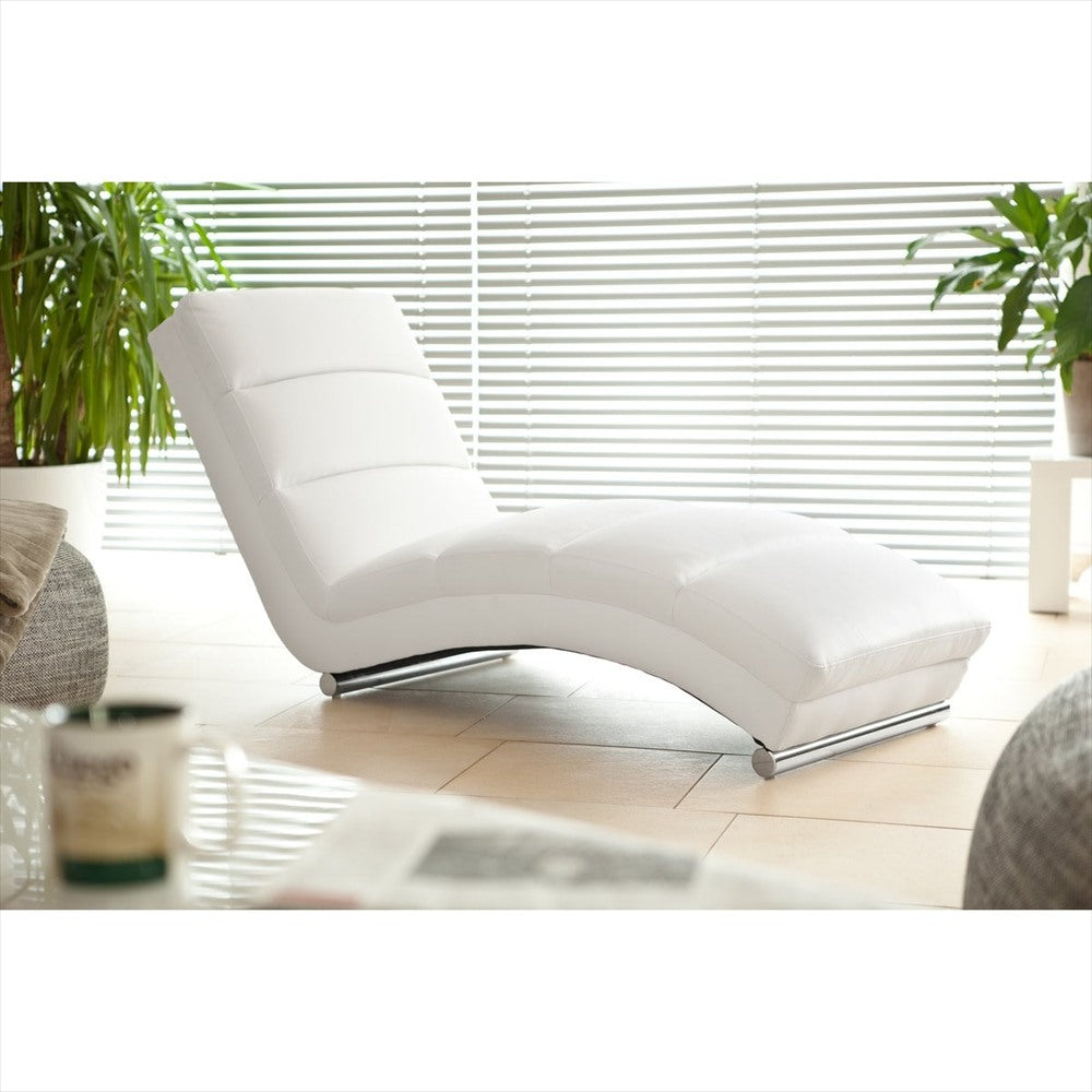 Méridienne Ondine effet cuir, chaise longue en S
