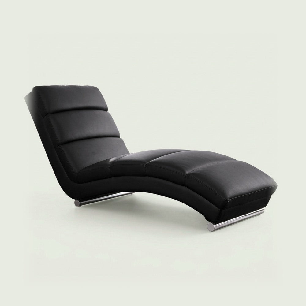 Méridienne Ondine effet cuir, chaise longue en S