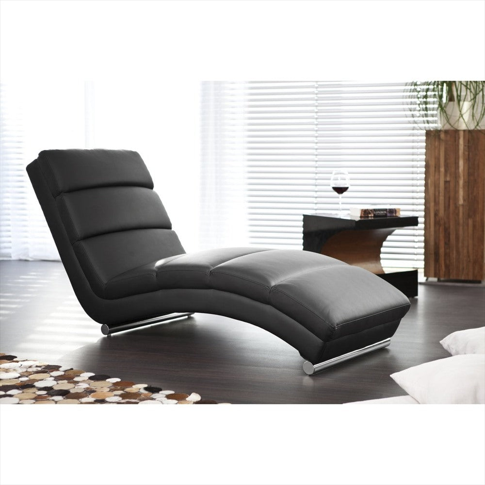 Méridienne Ondine effet cuir, chaise longue en S