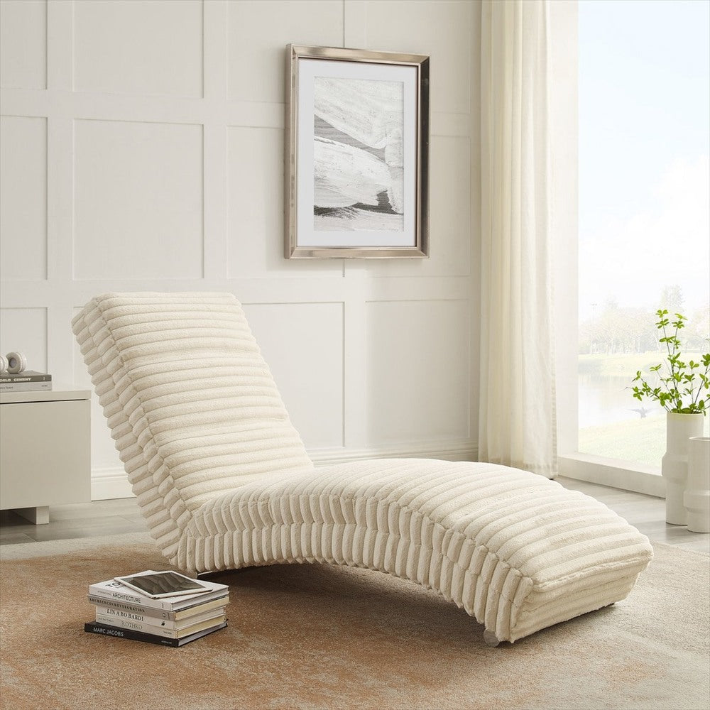 Méridienne Ondine en peluche côtelée, chaise longue en S