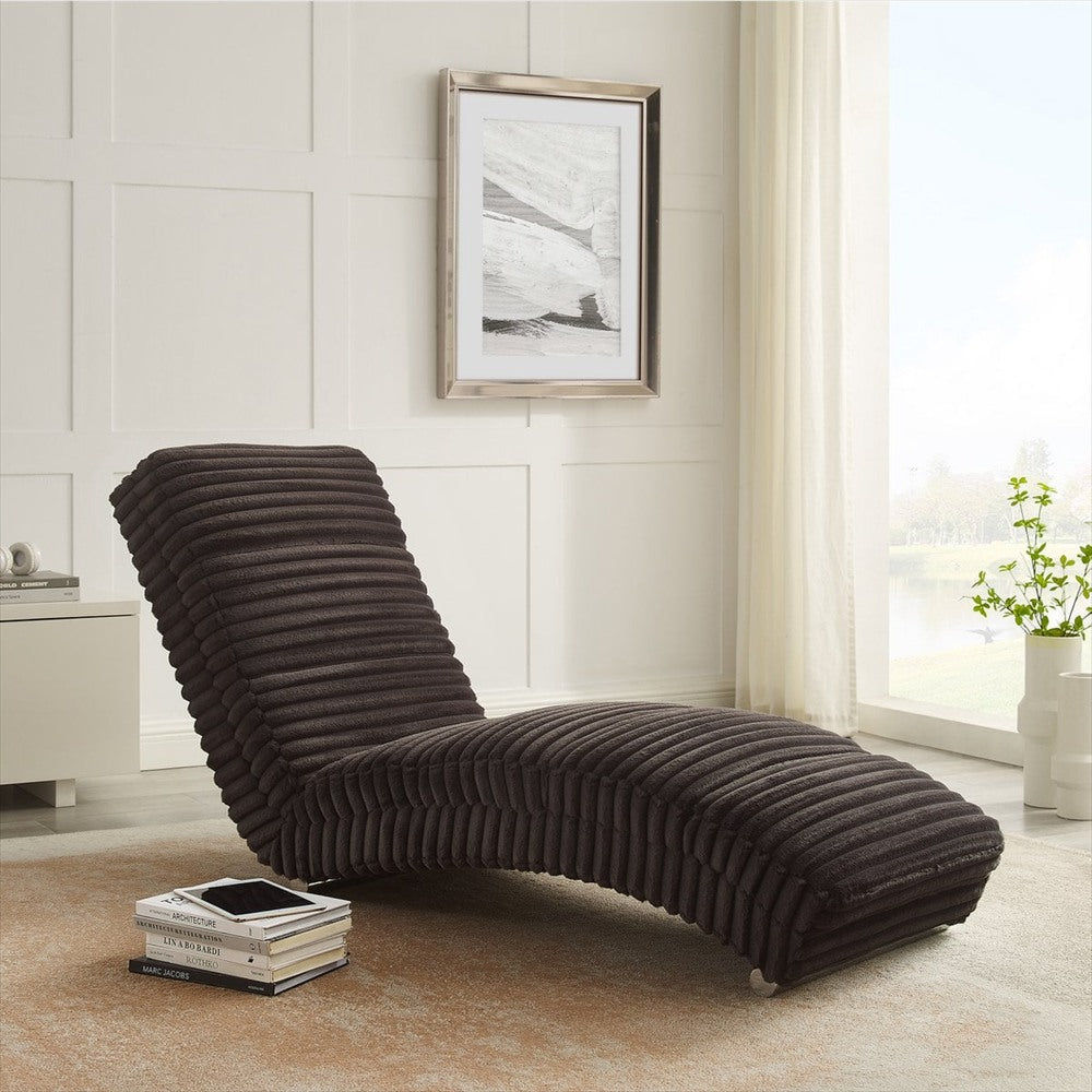 Méridienne Ondine en peluche côtelée, chaise longue en S