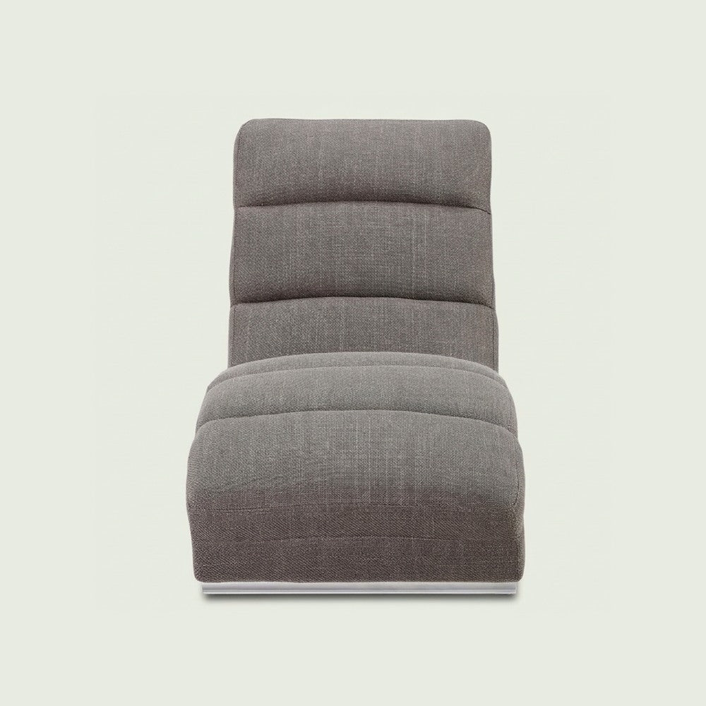 Méridienne Ondine en tissu chiné, chaise longue en S