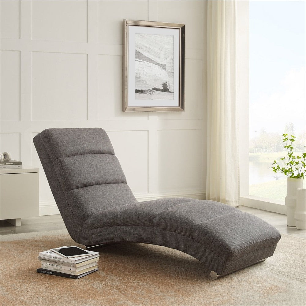 Méridienne Ondine en tissu chiné, chaise longue en S