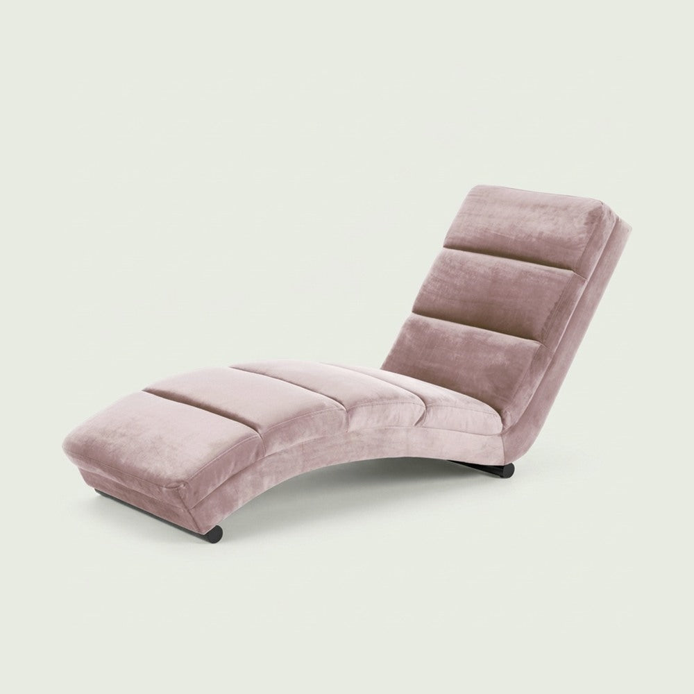Méridienne Ondine en velours, chaise longue en S