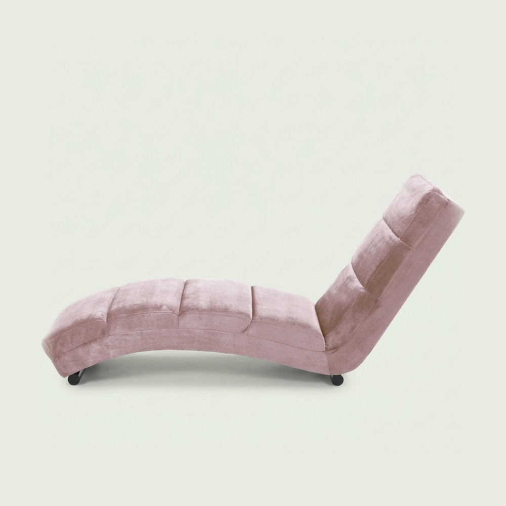 Méridienne Ondine en velours, chaise longue en S