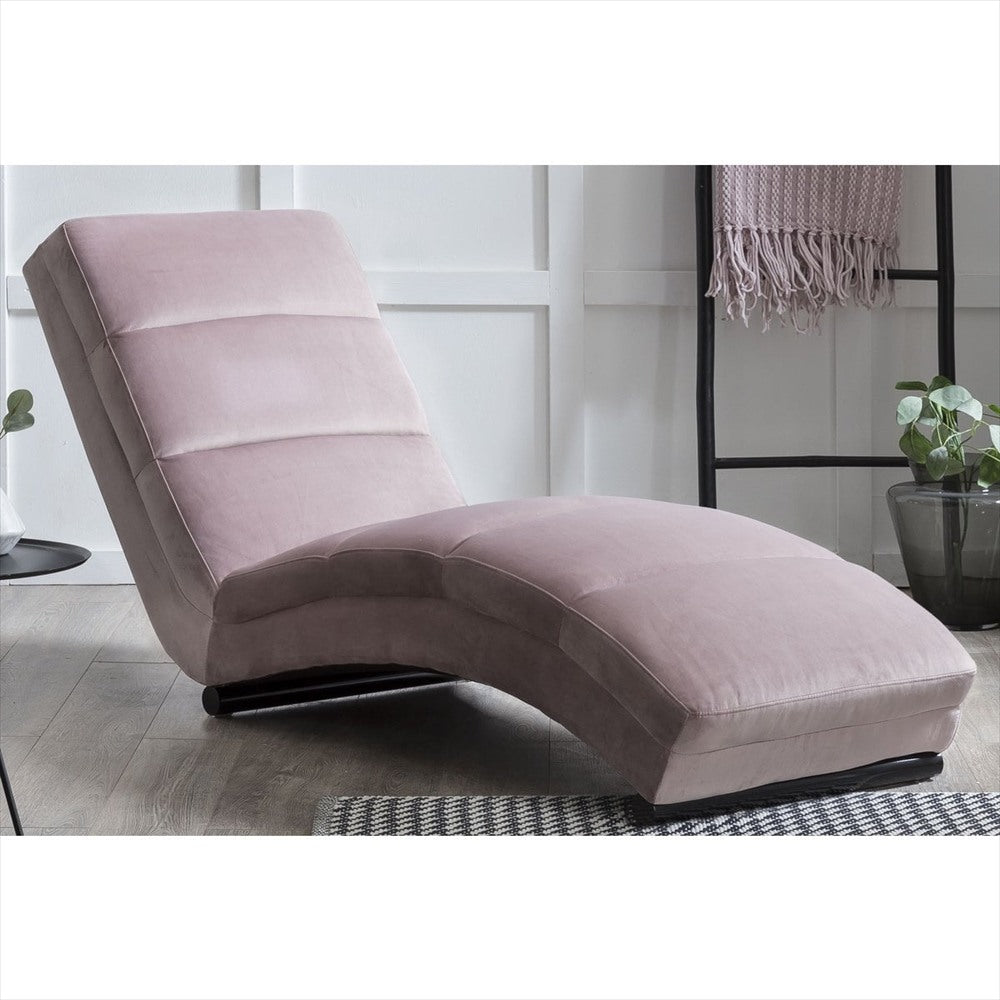 Méridienne Ondine en velours, chaise longue en S