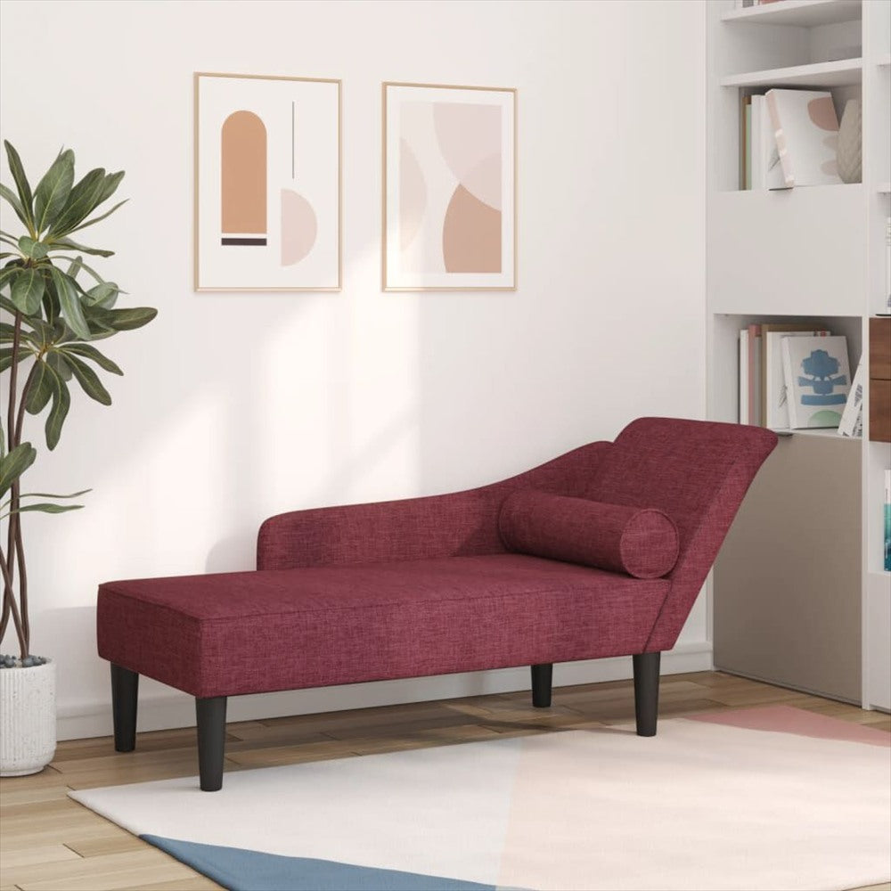 Méridienne Rose en tissu, avec coussins, 141 cm