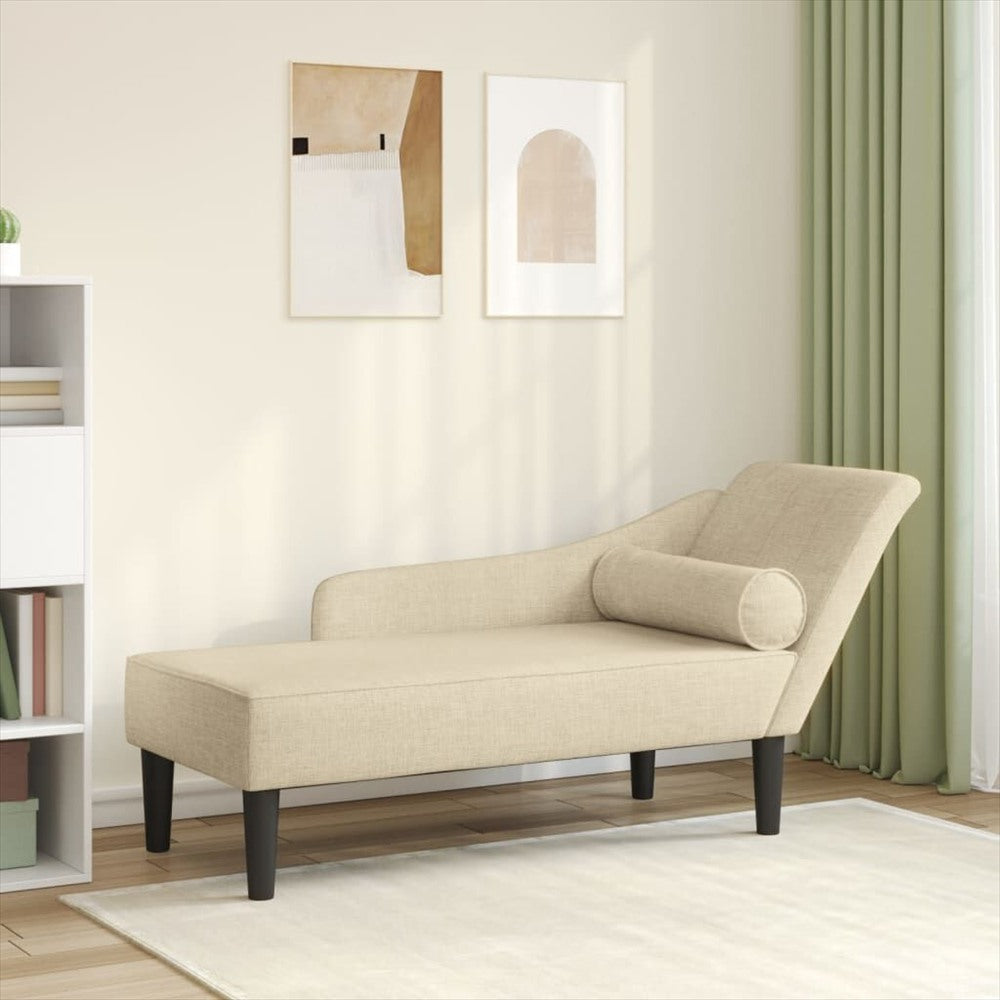 Méridienne Rose en tissu, avec coussins, 141 cm