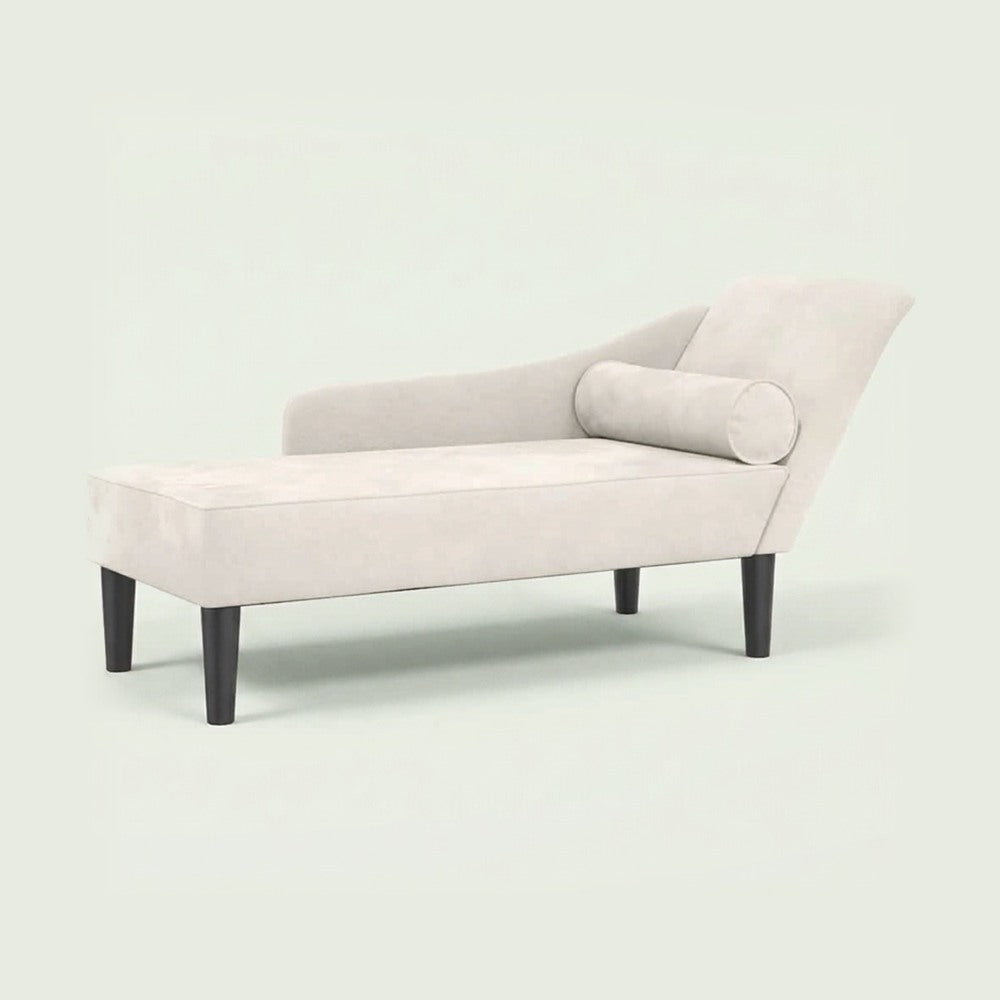 Méridienne Rose en velours, avec coussins, 141 cm