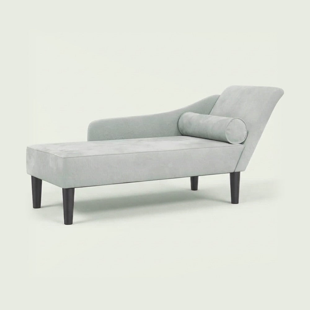 Méridienne Rose en velours, avec coussins, 141 cm