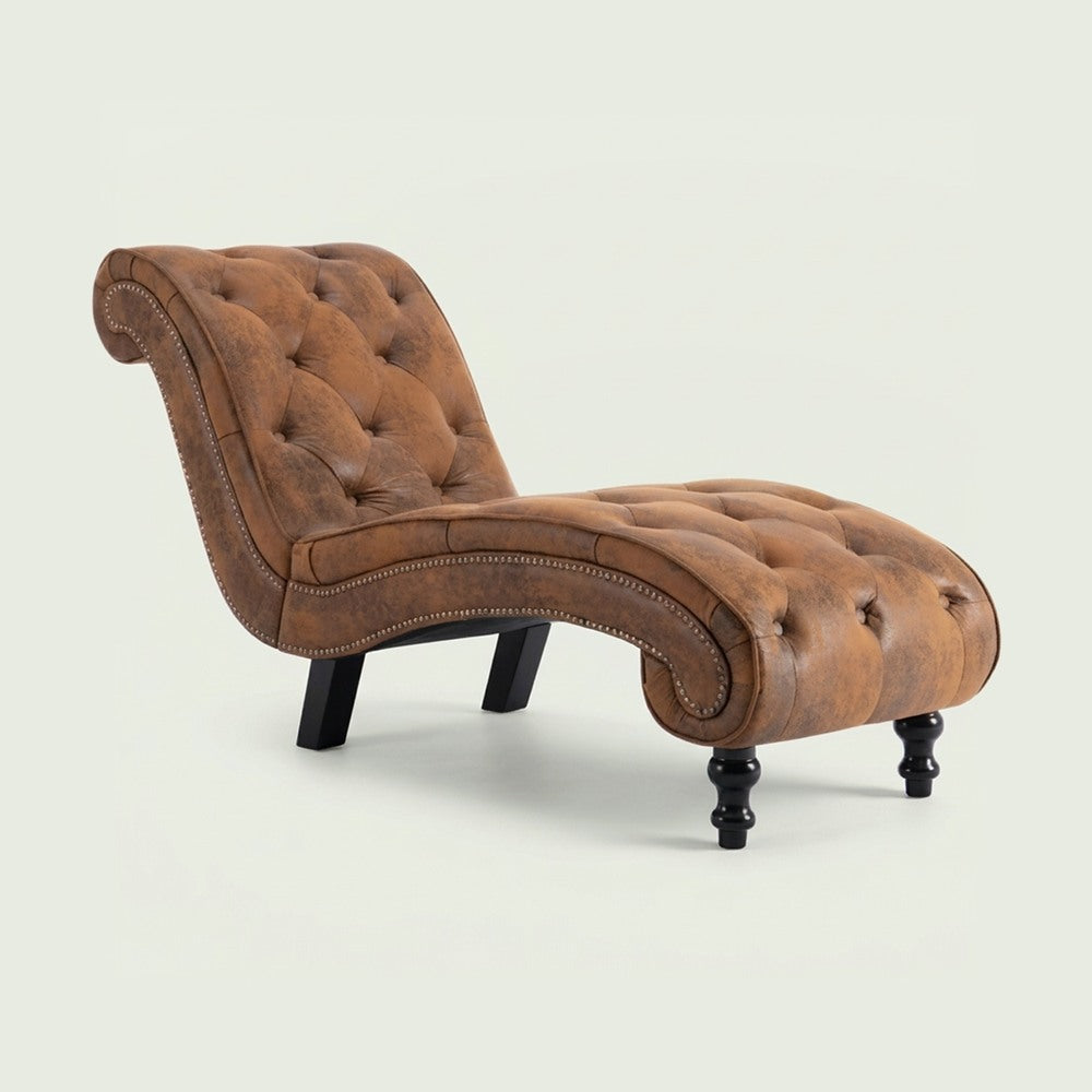 Méridienne Victoire chesterfield effet daim
