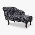 Petite méridienne en tissu noir et blanc - Colette, coloris noir et blanc
