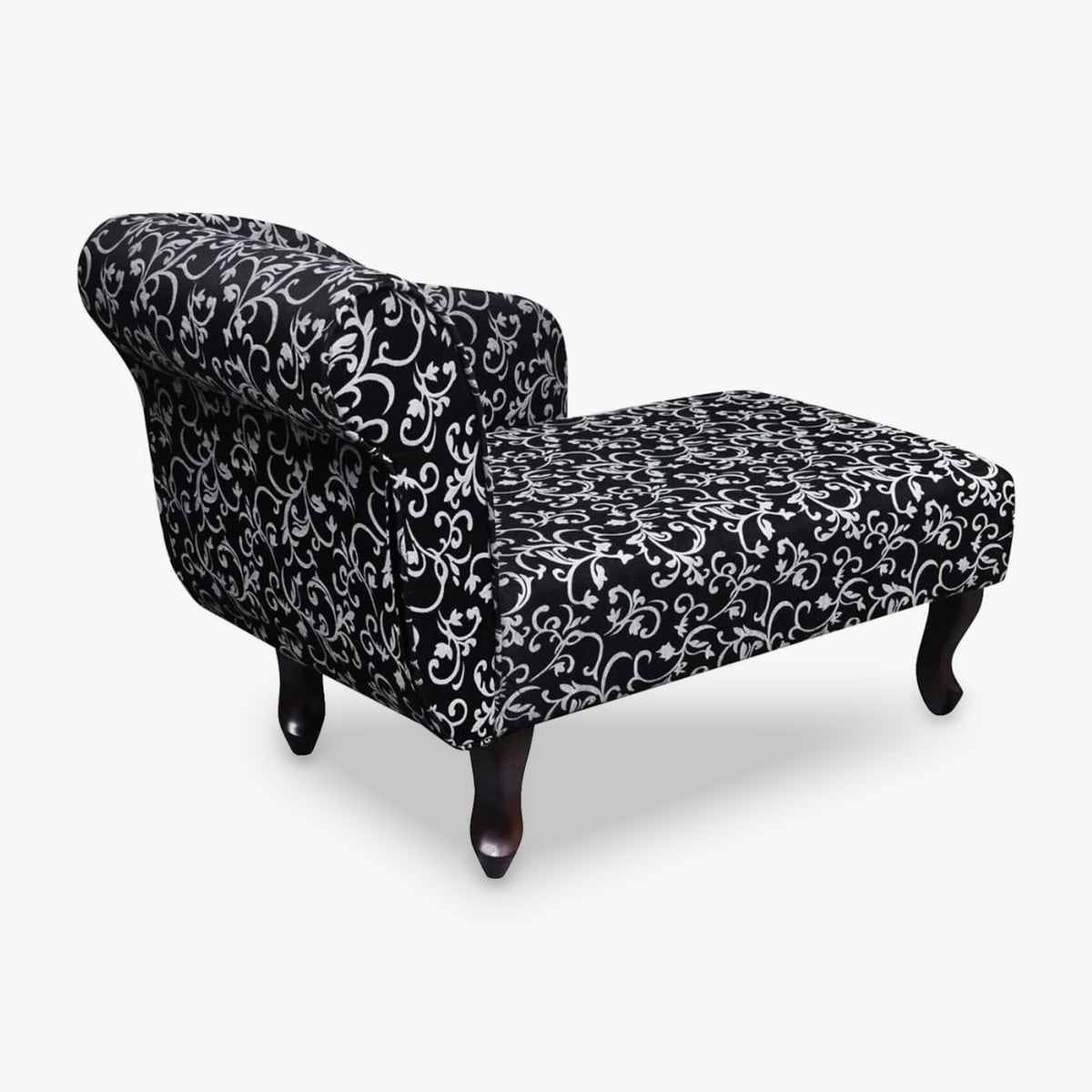 Petite méridienne en tissu noir et blanc - Colette, vue de profil